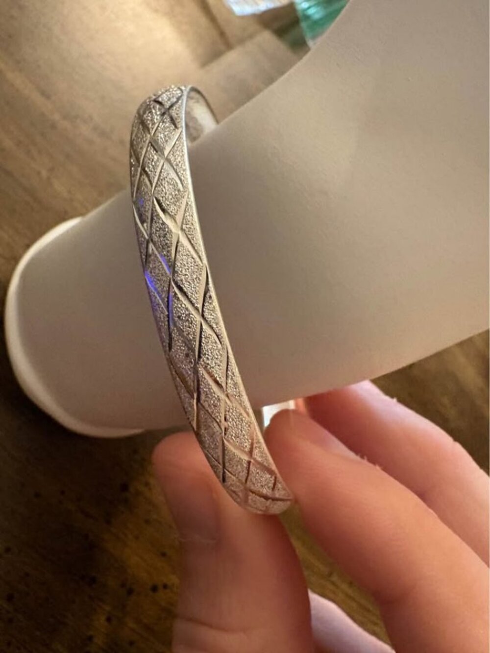Sterling Silver Diamond-Cut Bangle Bracelet